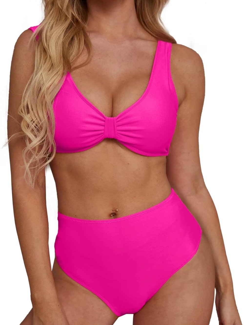 Hot Pink High-Waist Bikini